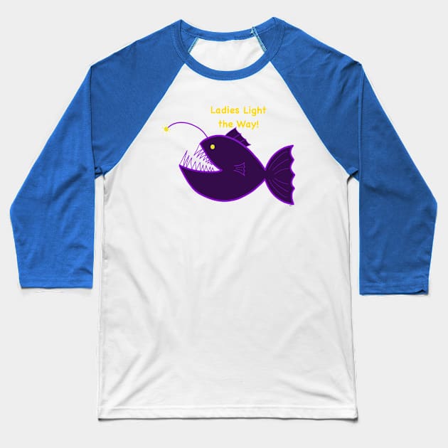 Lady Anglerfish Baseball T-Shirt by Coconut Moe Illustrations